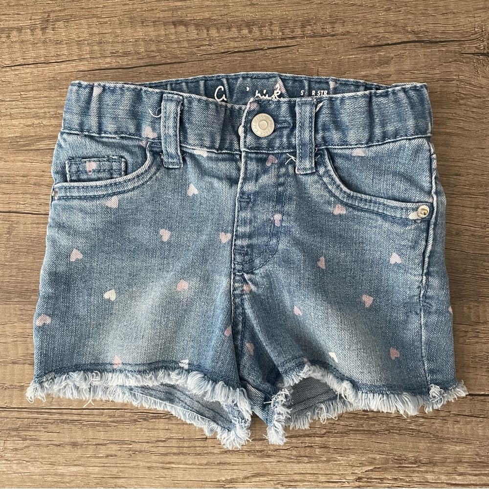 Toddler Girl Heart Print Shorts